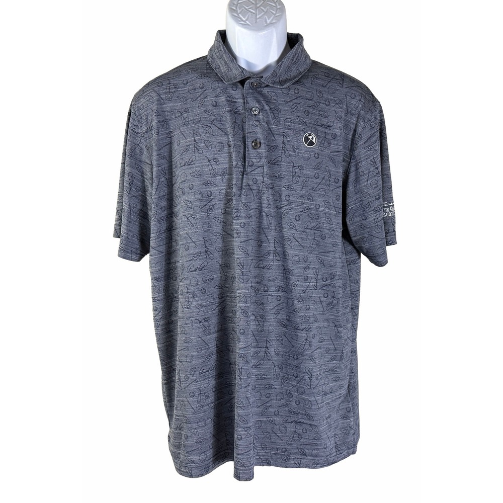 Puma Arnold Palmer Golf Polo Men‎ L Gray Novelty Print 535505-01